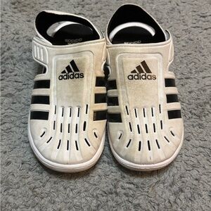 Adidas White and Black Sandles